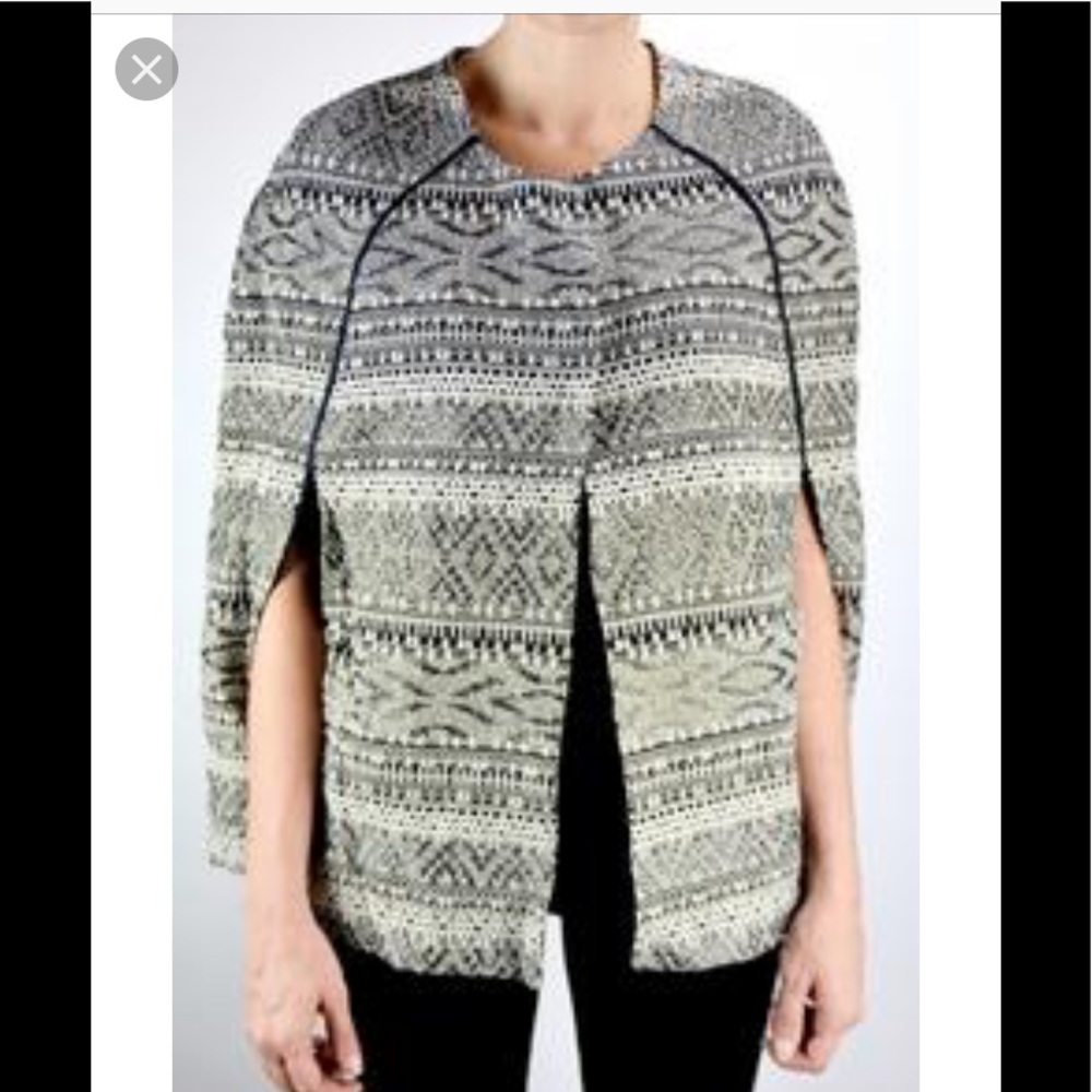 Lisa & Lucy Jacquard Cape w/Hook & Eye Detail.